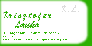 krisztofer lauko business card